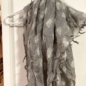 Grey Polka Dot Wrap Around Scarf